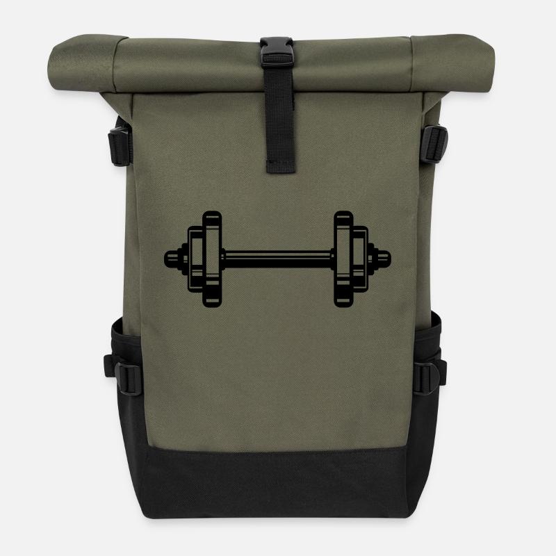dumbbell - Roll Top Backpack - olive/black
