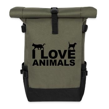 Animals - Sac à dos roll top - olive/noir - Devant