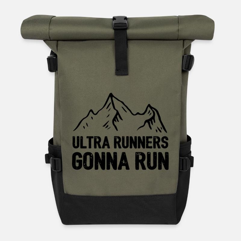 Ultra Runners Gonna Run - Roll Top Backpack - olive/black