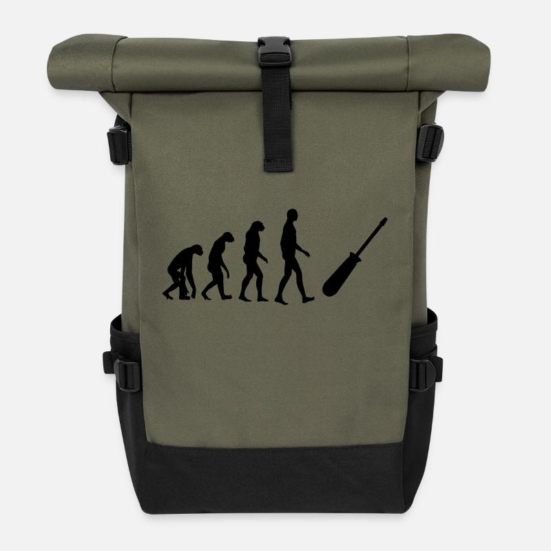 réparateur / réparation / réparer / bricolage - Sac à dos roll top - olive/noir