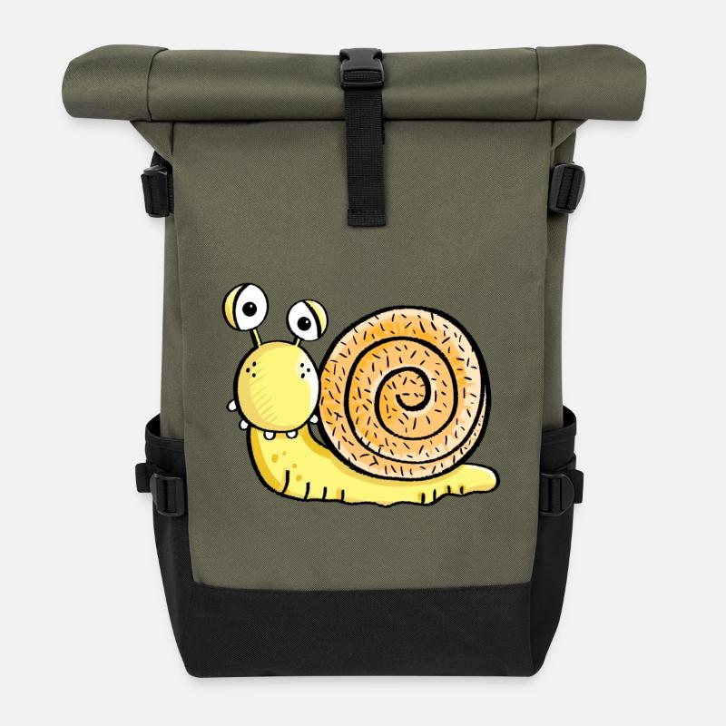 Schneckchen - Rolltop Rucksack - Olive/Schwarz