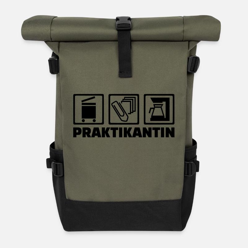 Praktikantin - Rolltop Rucksack - Olive/Schwarz