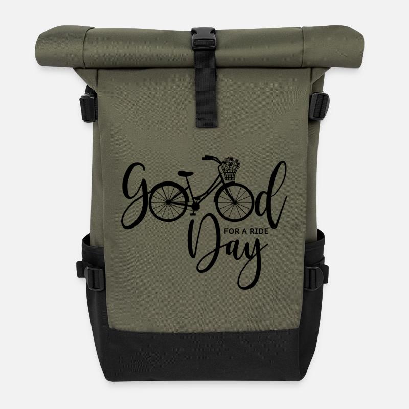 Fahrrad - Good Day For A Ride - Rolltop Rucksack - Olive/Schwarz