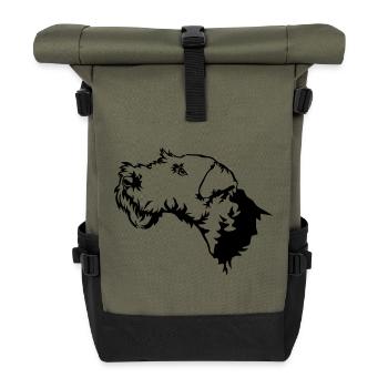 Terrier gallois - Sac à dos roll top - olive/noir - Devant