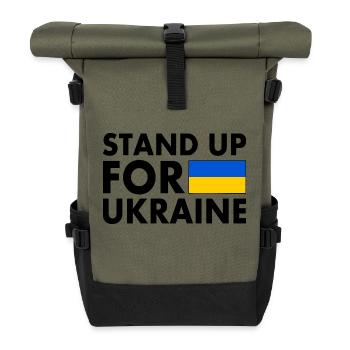 Stand up for ukraine - Roll Top Backpack - olive/black - Front