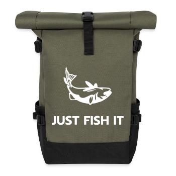 Just fish it - Roll Top Backpack - olive/black - Front