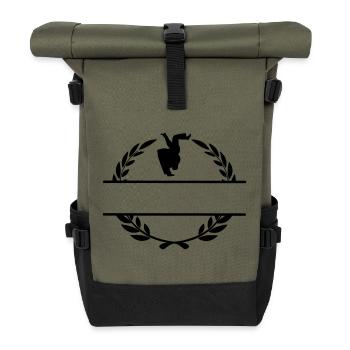 Judo-Wurf Lorbeerkranz - Rolltop Rucksack - Olive/Schwarz - Vorne
