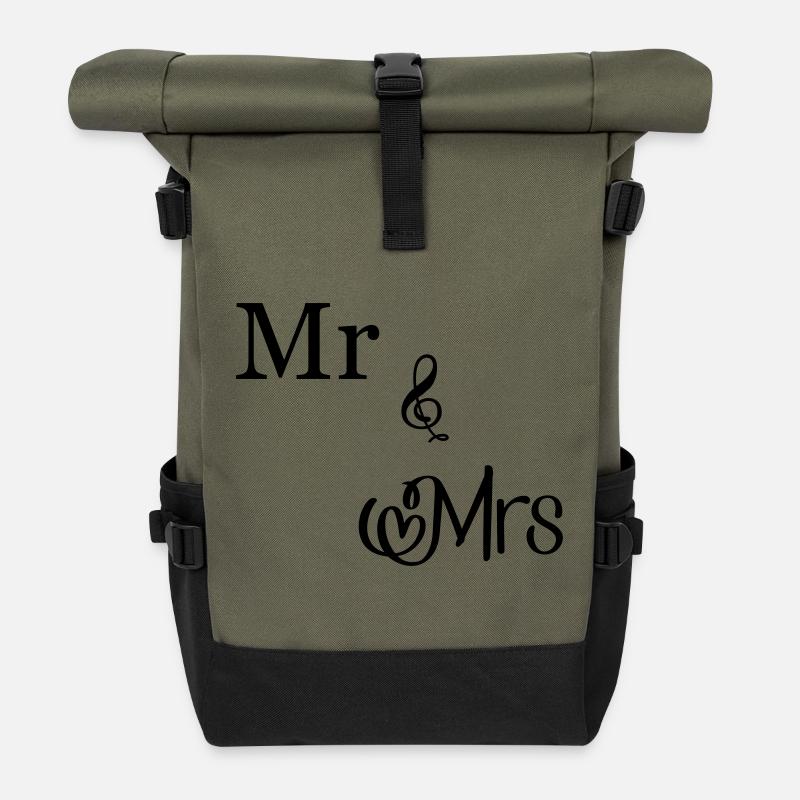 Mr and Mrs - Rolltop Rucksack - Olive/Schwarz