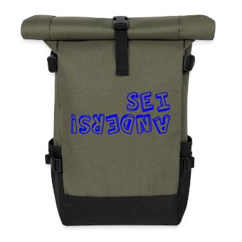 sei anders! - Rolltop Rucksack - Olive/Schwarz - Vorne