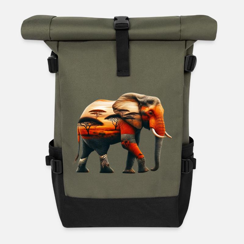 Elefant - Rolltop Rucksack - Olive/Schwarz