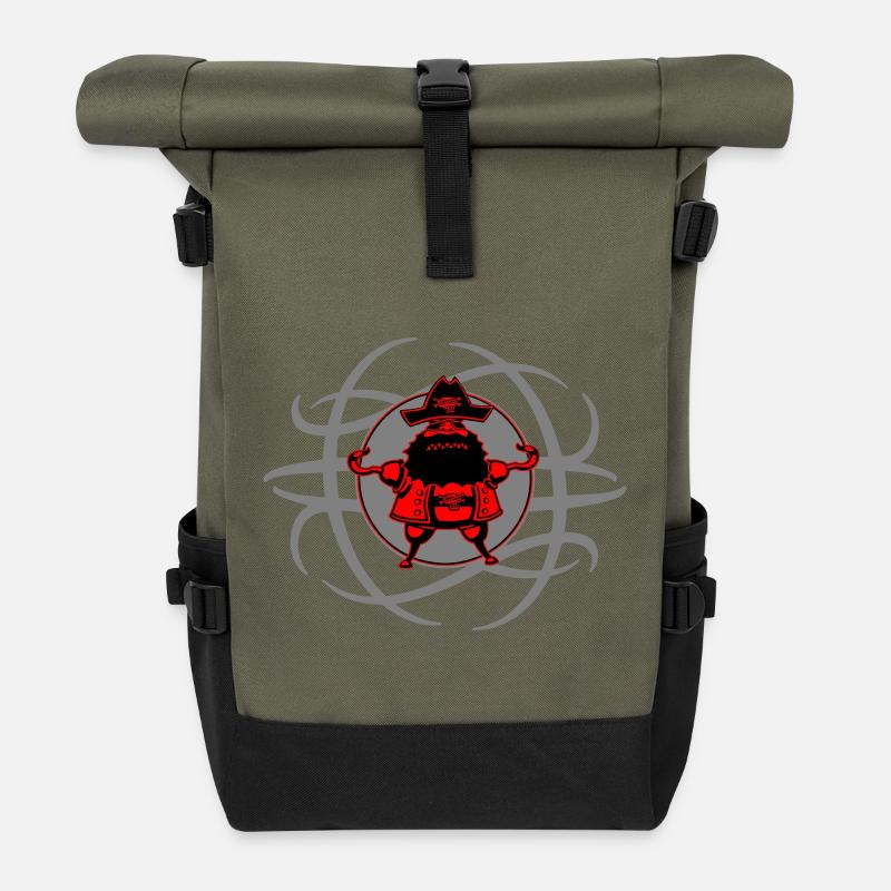 Mehr Pirat geht nicht! - Rolltop Rucksack - Olive/Schwarz