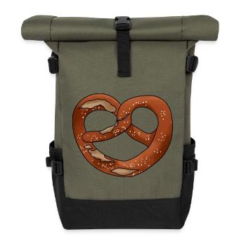 Brezel Bretzel Lauge Bayer Bretzl Pretzel Bretzeli - Sac à dos roll top - olive/noir - Devant