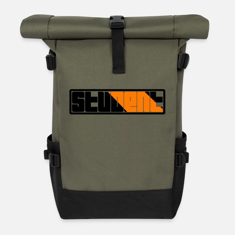 Student Logo - Roll Top Backpack - olive/black