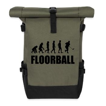 Floorball Ballsport Innebandy Unihockey - Roll Top Backpack - olive/black - Front