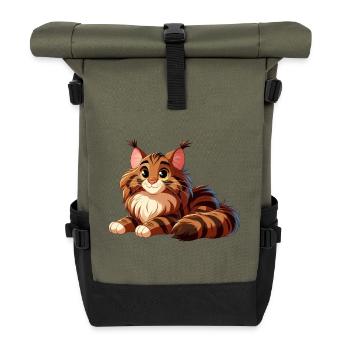Maine Coon 14 - Rolltop Rucksack - Olive/Schwarz - Vorne