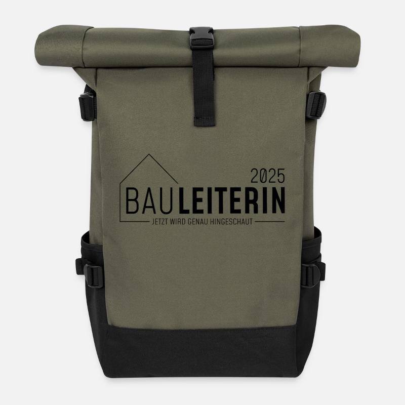 Bauleiter 2025 - Jetzt wird genau hingeschaut - Rolltop Rucksack - Olive/Schwarz