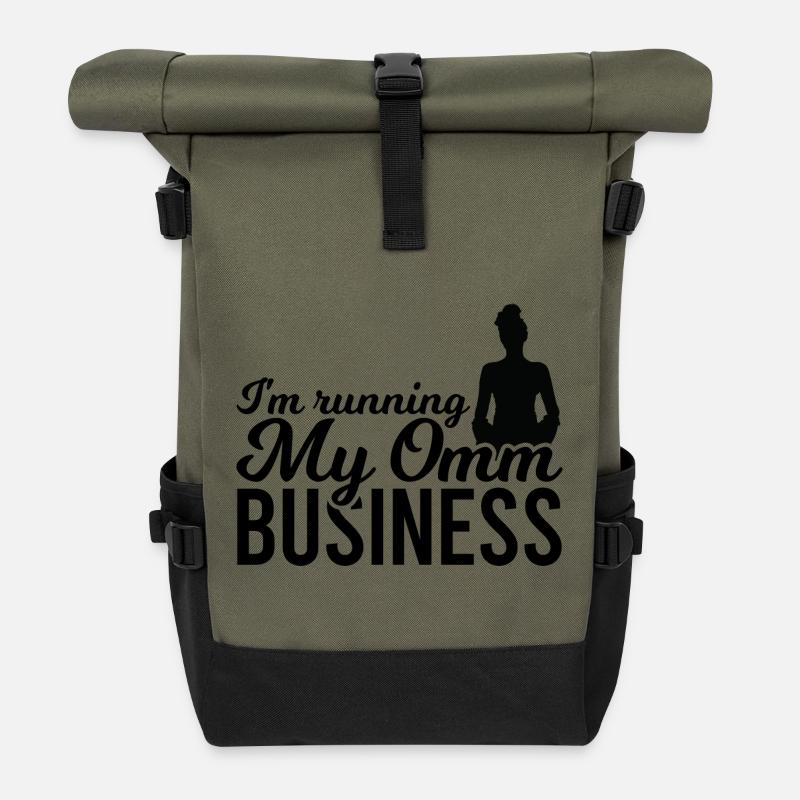 Ich leite mein Omm Geschäft - Rolltop Rucksack - Olive/Schwarz