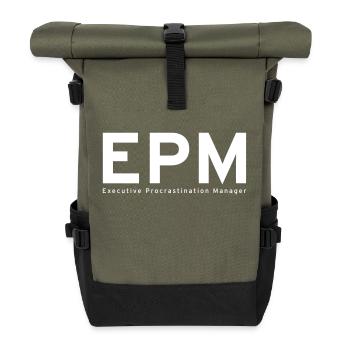 EPM – Push-On Cable - Roll Top Backpack - olive/black - Front
