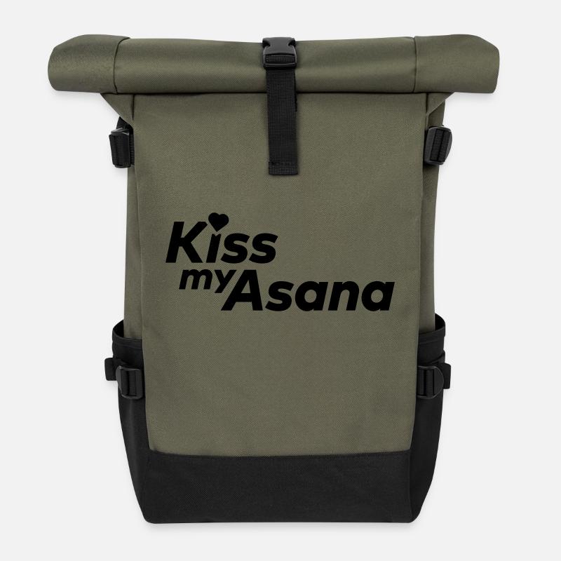 Kiss My Asana - Rolltop Rucksack - Olive/Schwarz