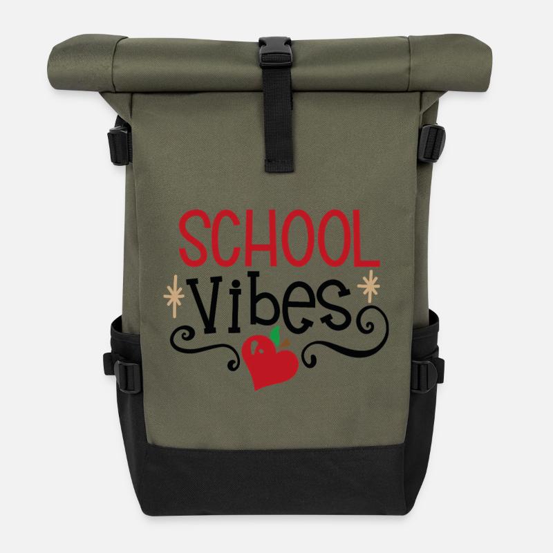Schulatmosphäre - Rolltop Rucksack - Olive/Schwarz
