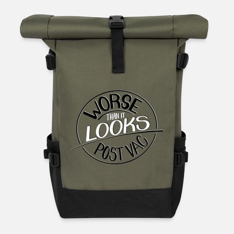 Worse than it looks, Post Vac - Roll Top Backpack - olive/black