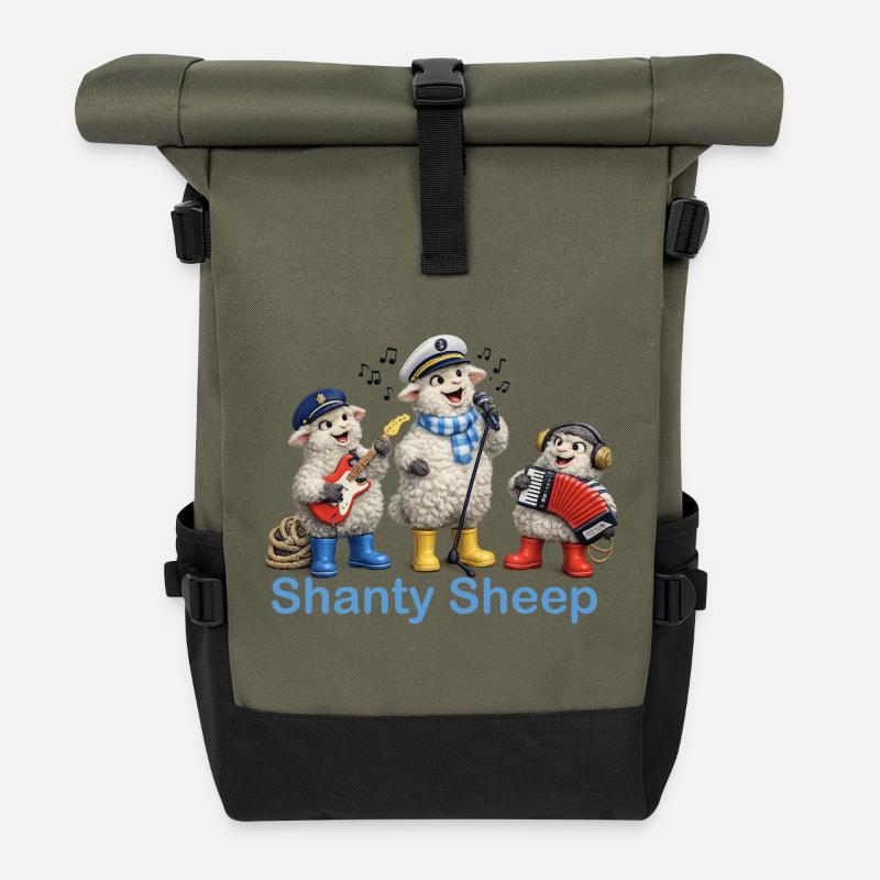 Shanty Schafband - Rolltop Rucksack - Olive/Schwarz