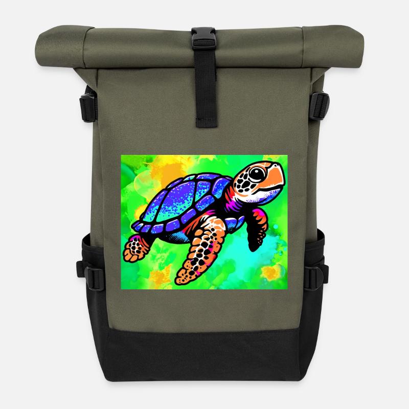 Schildkröte - Rolltop Rucksack - Olive/Schwarz
