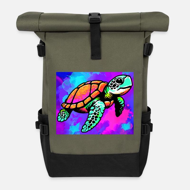 tortue - Sac à dos roll top - olive/noir