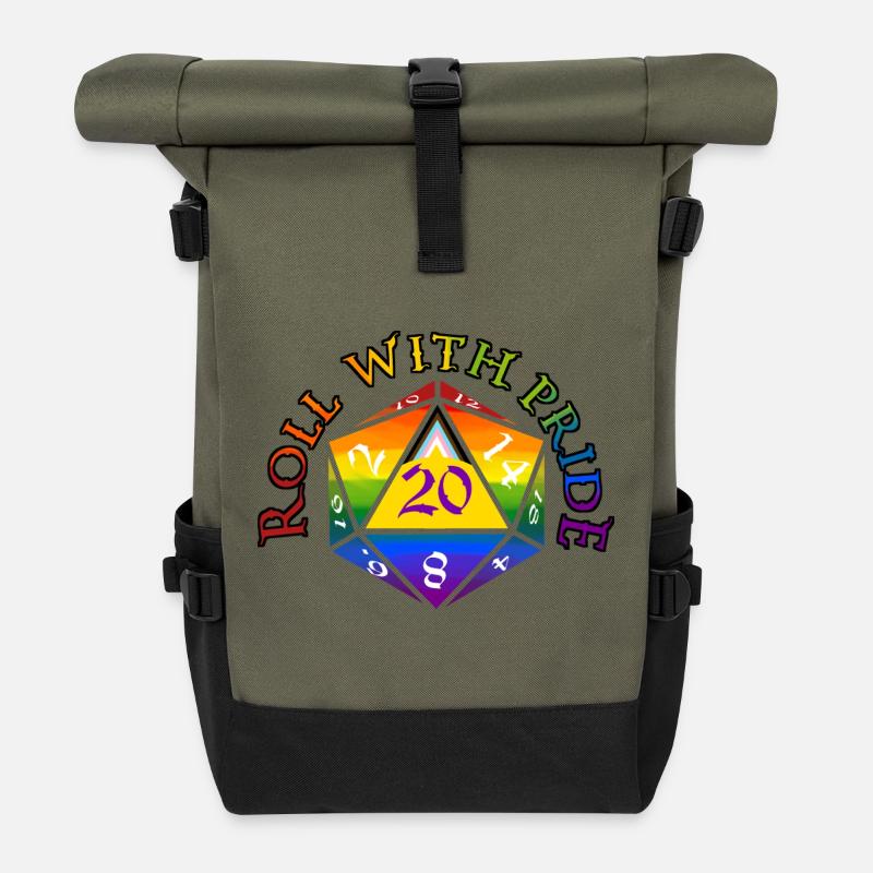 Roll with PRIDE! - Roll Top Backpack - olive/black