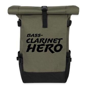 Bass Clarinet Hero - Roll Top Backpack - olive/black - Front