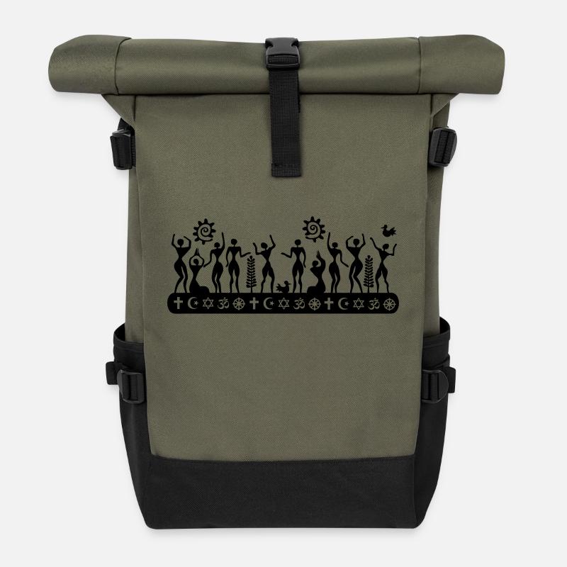 Les gens de toutes les religions - Sac à dos roll top - olive/noir
