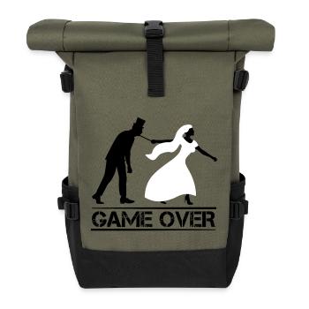 JGA game over Bachelor farewell wedding party - Roll Top Backpack - olive/black - Front