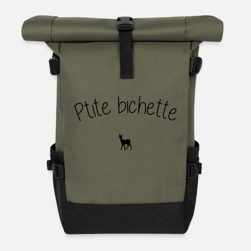 ptite bichette - Sac à dos roll top - olive/noir