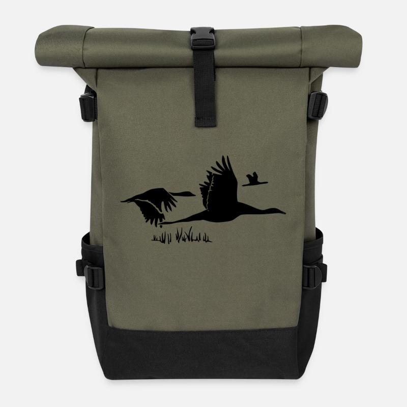 Vogelschwarm - Rolltop Rucksack - Olive/Schwarz