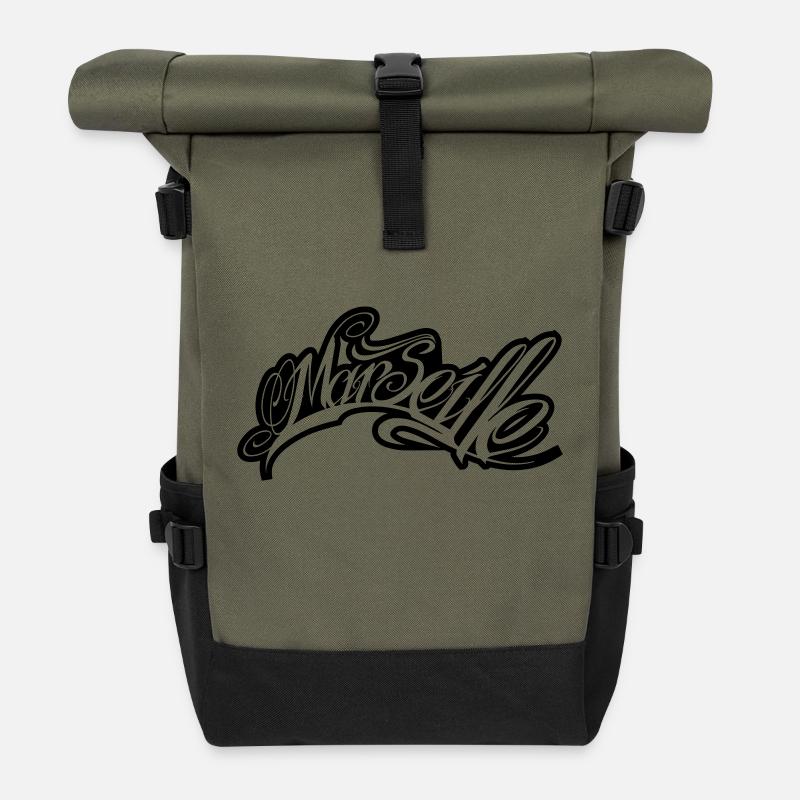Marseille - Rolltop Rucksack - Olive/Schwarz