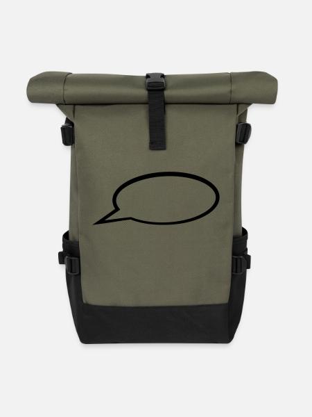 Sprechblase - Rolltop Rucksack - Olive/Schwarz