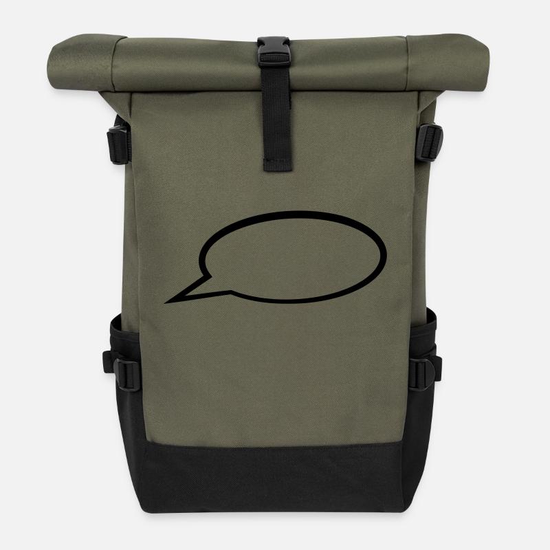 Sprechblase - Rolltop Rucksack - Olive/Schwarz