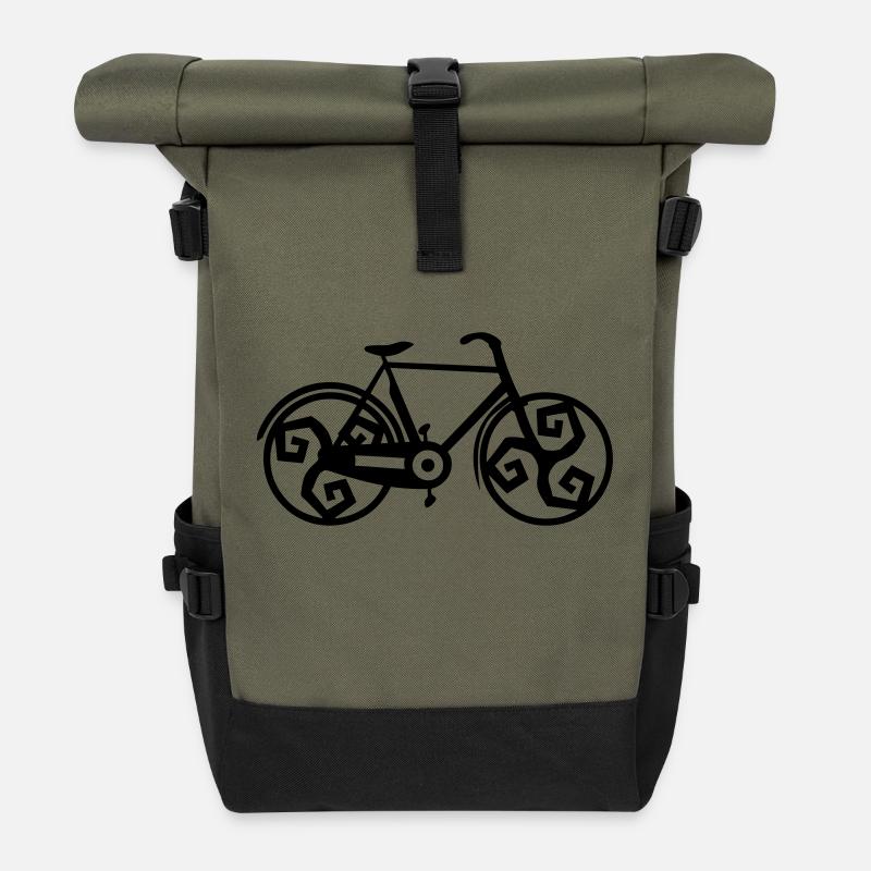 velo Fahrrad Breton Triskel 1 - Rolltop Rucksack - Olive/Schwarz