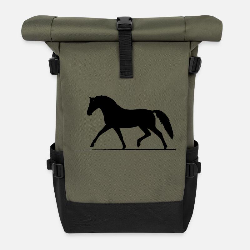 Pferd - Rolltop Rucksack - Olive/Schwarz