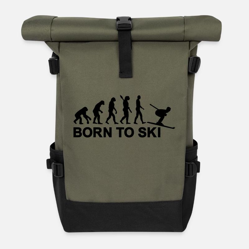 Ski - Rolltop Rucksack - Olive/Schwarz