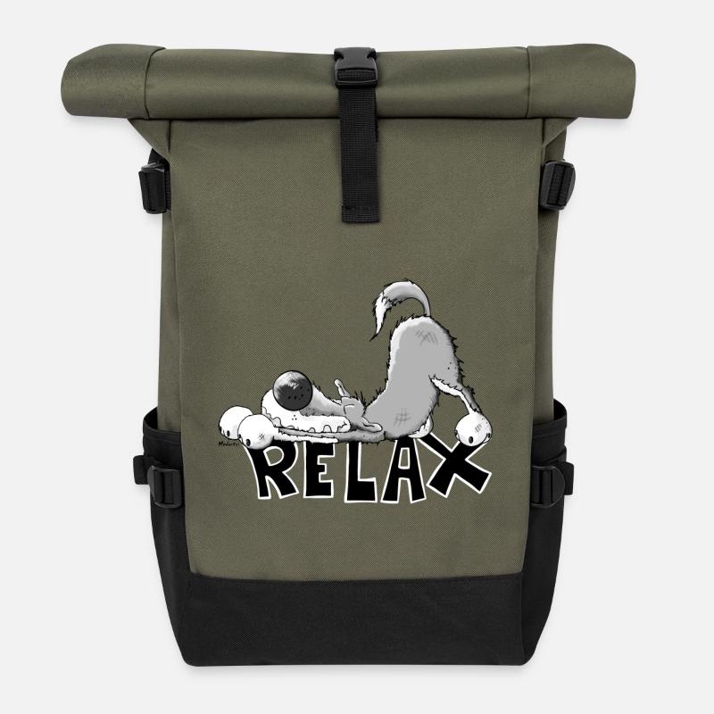 Relax Wolf - Rolltop Rucksack - Olive/Schwarz