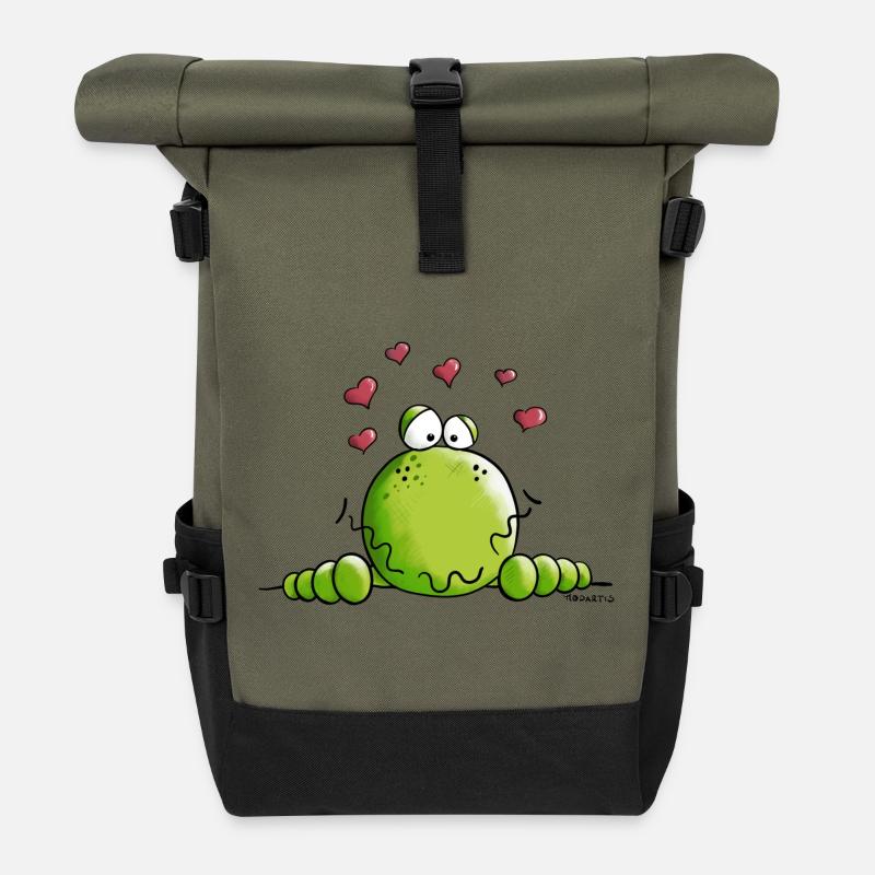 Frosch in Love - Rolltop Rucksack - Olive/Schwarz