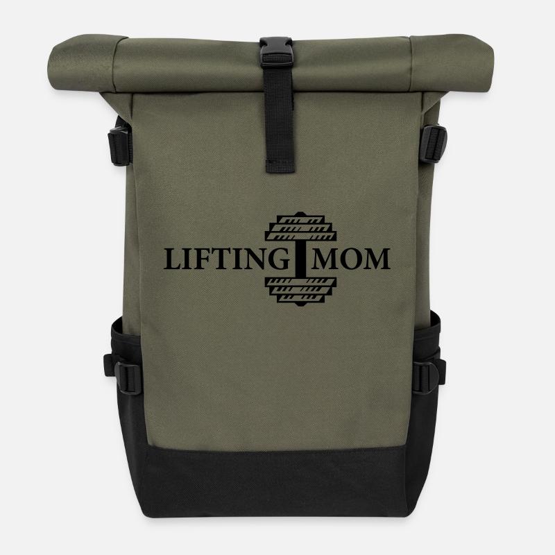 mom lifting design - Rolltop Rucksack - Olive/Schwarz