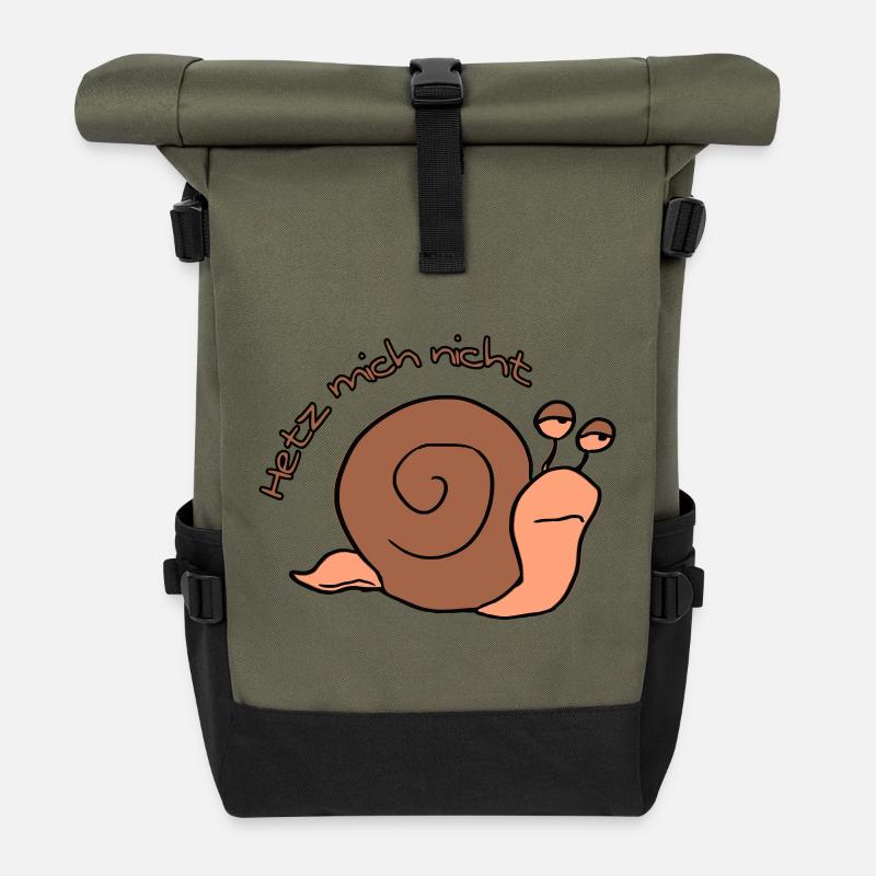 Hetz mich nicht - Rolltop Rucksack - Olive/Schwarz