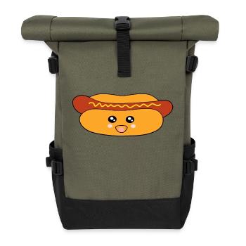 Hot dog sausage - Roll Top Backpack - olive/black - Front