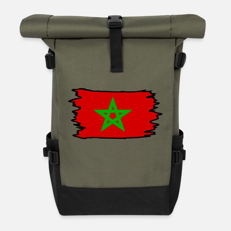Maroc - Sac à dos roll top - olive/noir