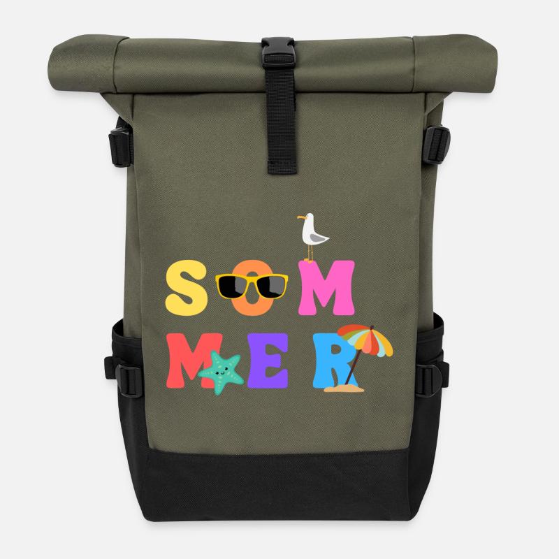 Sommer - Été - Sommerliebe - Sonne - Dim - Sac à dos roll top - olive/noir