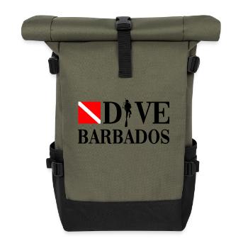 Dive - Barbados - Divers - Diving - West Indies - Roll Top Backpack - olive/black - Front