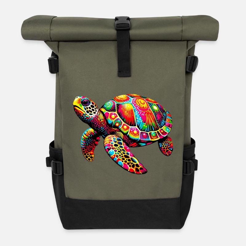 Schildkröte - Rolltop Rucksack - Olive/Schwarz