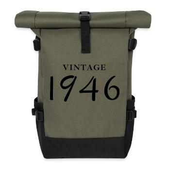 Vintage 1946 - Birthday Gift Idea - Roll Top Backpack - olive/black - Front